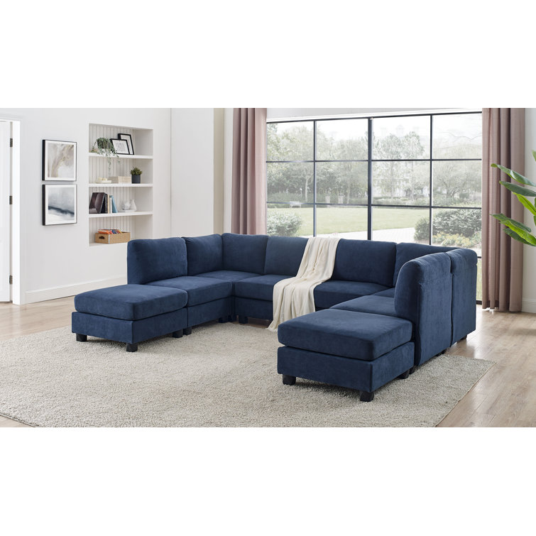 Latitude Run® Dawnelle 8 - Piece Upholstered Sectional & Reviews 